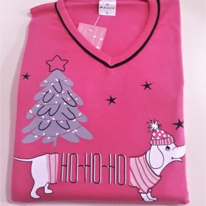 Pamut női pizsama karácsonyi mintával
